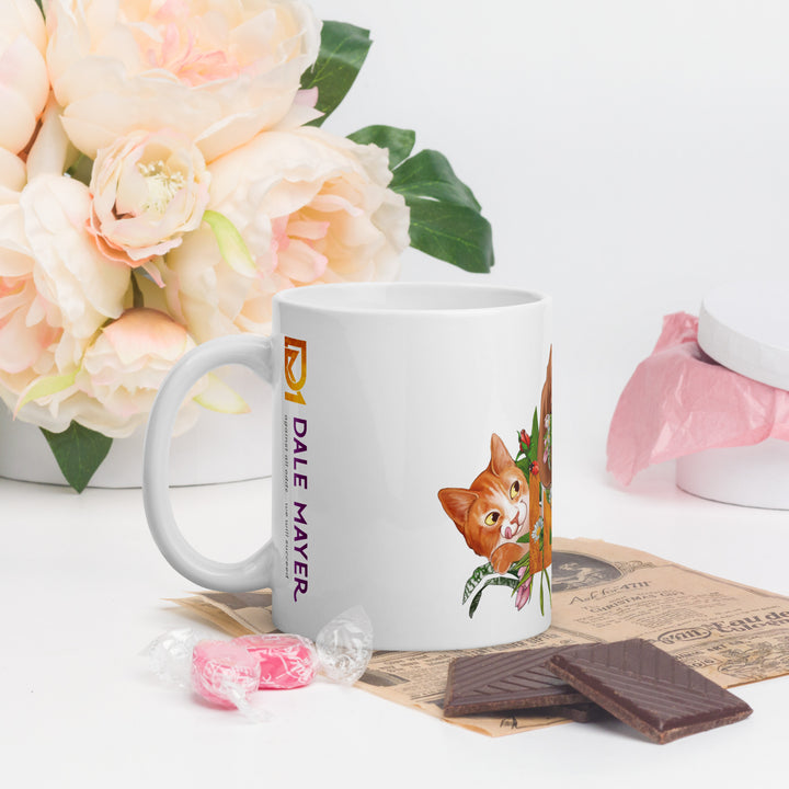 Lovely Lethal Gardens White glossy mug