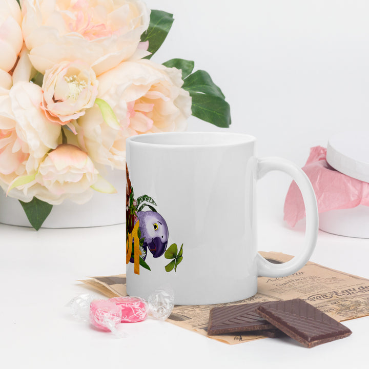 Lovely Lethal Gardens White glossy mug