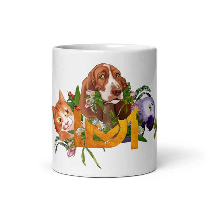 Lovely Lethal Gardens White glossy mug